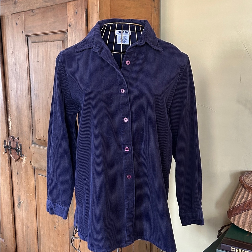 Blair Navy Heavy Corduroy Button Up Shirt